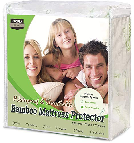 Utopia Bedding Waterproof Bamboo Mattress Protector (Queen)