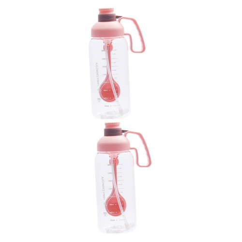 BESPORTBLE 2 Sets Sport Bottle Water Bottle Handle Water Bottle with Time Drinking Bottles for Adults Gallon Water Jug Sports Bottle Sports Water Jugs Outdoor Tritan Drink Bottle Fitness