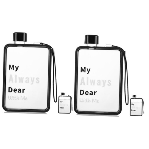 BESPORTBLE 2pcs Flat Cup Flat Waterbottle Water Bottle Tritan Plastic Aesthetic Water Bottles Handbag Slim Cold Flask Clear Water Bottle Reusable Slim Water Bottle Jug Outdoor Travel Tpu