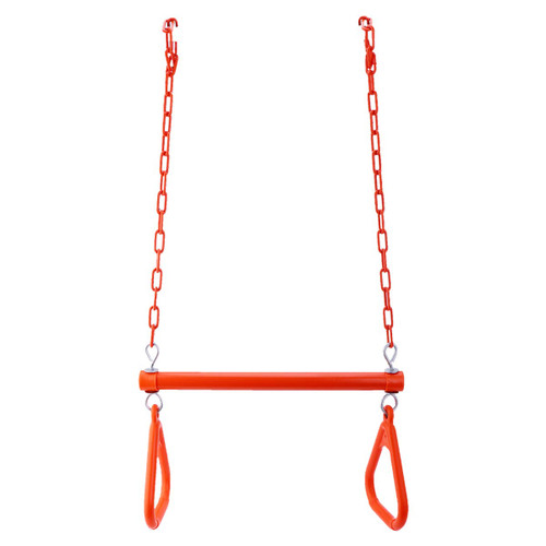 Garneck Gym Trapeze Swing Bar Rings Heavy Duty Chain Swing Set Accessories Gym Rings Outdoor Indoor Playground Swing Set