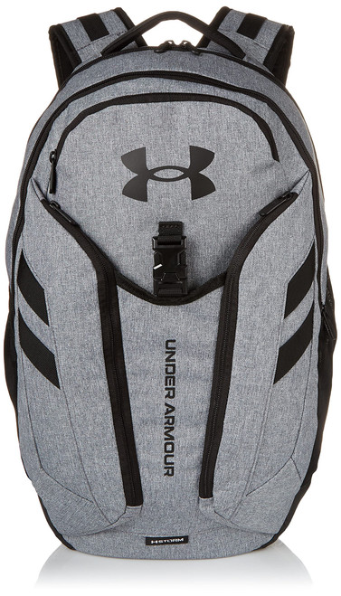 Under Armour Adult Hustle Pro Backpack , Pitch Gray Medium Heather (012)/Black , One Size Fits All