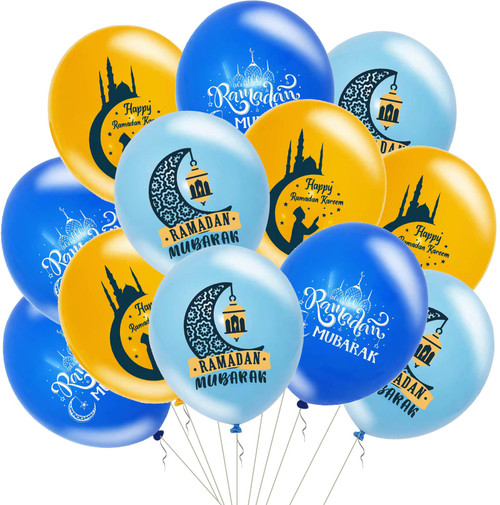 HBmemory Eid Balloons 30pack Eid Mubarak Balloons Ramadan Decorations for Home Eid al adha Balloons Muslim Eid Party Supplies Eid Al Fitr Balloons