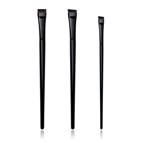 Eyeliner Brush Fine Angled, Zvrlampro 3 Pcs Fine Point Eyeliner Brush, Soft Ultra Thin Slanted Flat and Angled Eyeliner Brush, Precision Gel Eye Liner Makeup Brush, Wooden Handle.