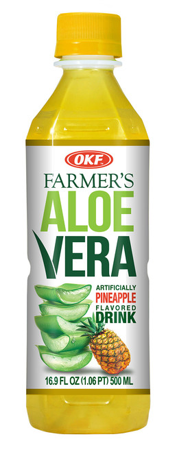 OKF Farmer's Aloe Vera Drink, Pineapple, 16.9 Fluid Ounce (Pack of 20) OKF Farmer's Aloe Vera Drink, Pineapple, 16.9 Fluid Ounce (Pack of 20)