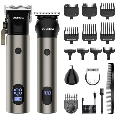 SOLIMPIA Professional Hair Clipper &Trimmer kit, Rechargeable Cordless Hair Clipper Barber Hair Trimmer Kit Beard Trimmer Hair Cutting Grooming Kit for Men Kid SOLIMPIA Professional Hair Clipper &Trimmer kit, Rechargeable Cordless Hair Clipper Barber Hair Trimmer Kit Beard Trimmer Hair Cutting Grooming Kit for Men Kid
