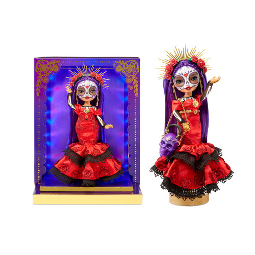Rainbow High Dia De Los Muertos Maria 11" Doll with Calavera Purse and Light-Up Display