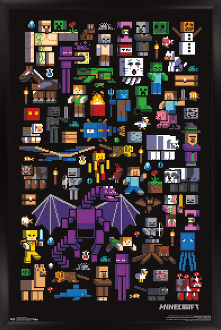 Trends International Minecraft - Mobbery Wall Poster, 22.375" x 34", Black Framed Version
