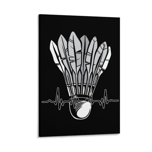 Badminton Shuttlecock Spor Sports Poster Wall Art Canvas Print Poster Home Bathroom Bedroom Office Living Room Decor Canvas Poster Frame:16x24inch(40x60cm)