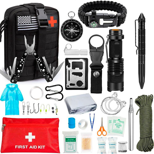 Outdoor Adventure Gear Molle First Aid Kit, 72 PCS Camping Hiking Boarding Sport Hunting First Aid Kit for Outdoor Activities Camping Hiking Fishing Emergency Survival Kit (Black) Outdoor Adventure Gear Molle First Aid Kit, 72 PCS Camping Hiking Boarding Sport Hunting First Aid Kit for Outdoor Activities Camping Hiking Fishing Emergency Survival Kit (Black)