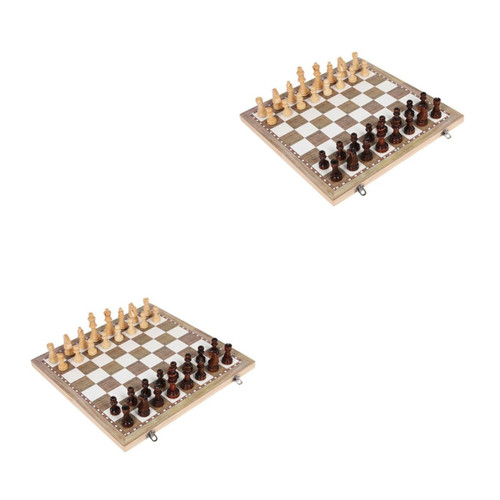 ERINGOGO 2 Sets Kids Playset Matchstick Game International Chess Toy Toys for Travel Educational Toy Wood Toys Travel Chess Board Kids Toys Magnetic Playset Child Wood Paint Fold