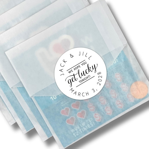 Personalized Lottery Tickets Holders for Wedding Favor - Get Lucky, Unique Gift for Guests - Set of 20