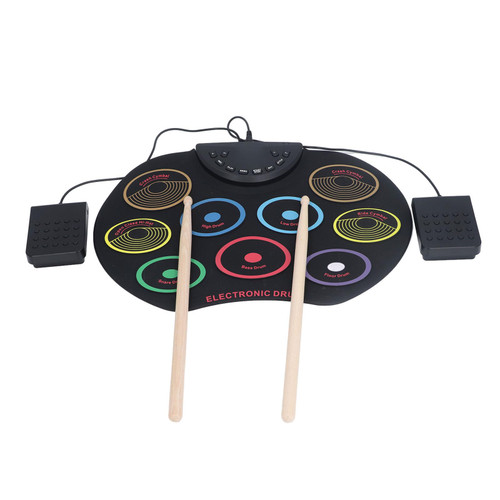 Electronic Drum Set, Roll Up Drum Portable Drum with 2 Drumsticks, Drum Pedals, Silicon Practice Drum Pad for Kids Adults Beginners Christmas, Birthday Gift