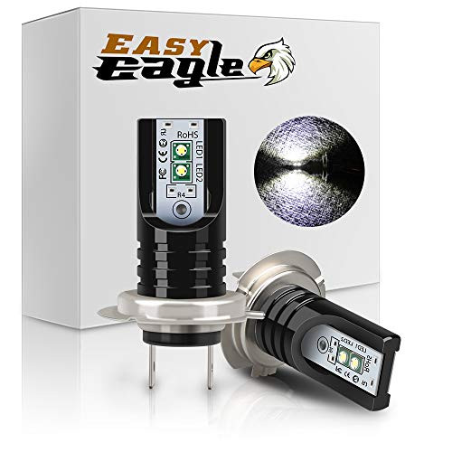 H7 LED Fog Light Bulb, Easy Eagle Extremely Bright Fog Lamp Cool White 6000K Cree Chips (Pack of 2)