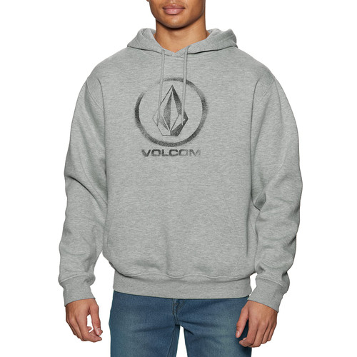 Volcom Men's Tall Size Catch 91 Pullover Hooded Fleece Sweatshirt, Heather Grey, Large