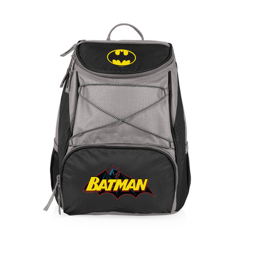 ONIVA - a Picnic Time brand - DC Comics Batman PTX Backpack Cooler, Soft Cooler Backpack, Insulated Lunch Bag, (Black with Gray Accents)