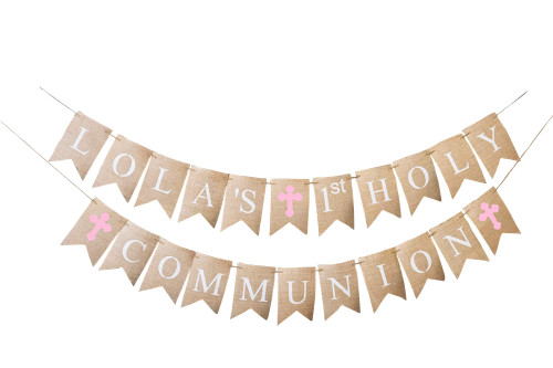 Swanky Party Box | First Holy Communion Personalized Banner Decoration