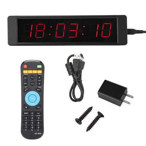 LED Wall Clock Timer Stopwatch with Remote Control for Fitness Training