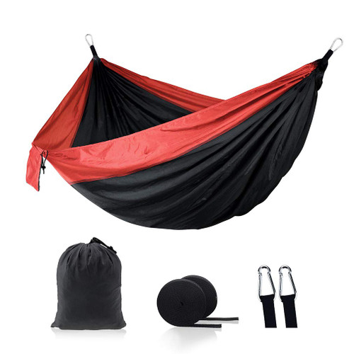 Camping Hammock - Travel Hammock with 2 Tree Straps, Double Hammock, Durable Nylon Parachute Portable Hammock for Outdoor Hiking Backpacking Yard