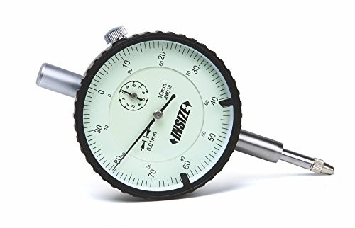 INSIZE DIAL Indicator, 10mm, Flat Back, Silver