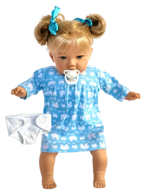 15 Inch Baby Doll Clothes- Bunny Nightgown Fits 15 Inch Baby Dolls