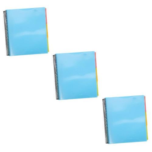 Tofficu 3pcs Coil Notebook Folder Erasable Write on Tabs Files Binder Divider Folder Files Organizer Paper Container File Pockets Folders Pocket Files Folder Pp Office Information Booklet