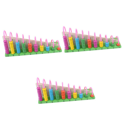 Vaguelly 3pcs Abacus Toy Educational Toy Kids Playset Counting Beads Kidcraft Playset Playful Learning Toy for Kids Math Toy Childrens Toys Kids Abacus Tools Computing Rack Bamboo Puzzle