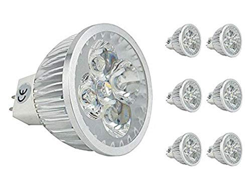 EBD Lighting MR16 GU5.3 LED Light Bulbs (6 Pack) 12V 5W (50W Halogen Equivalent) 6000K Daylight White Ultra Bright Recessed Track Light Landscape 60 Degree Angel Beam Daylight White