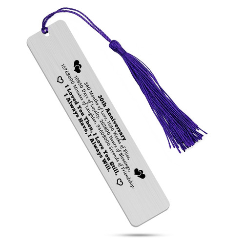 30 Year Anniversary Engraved Gifts 30th 30 Year Wedding Anniversary Bookmarks Gift for Husband Wife Women Bookmarks for Her Him Men 30 Year Anniversary Bookmarks Mini Love Note Bookmarks