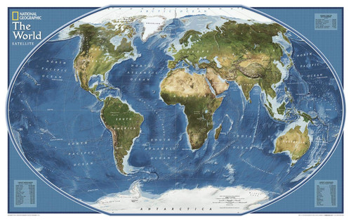 National Geographic World Explorer Satellite Wall Map - 32 x 20.25 inches - Laminated National Geographic World Explorer Satellite Wall Map - 32 x 20.25 inches - Laminated