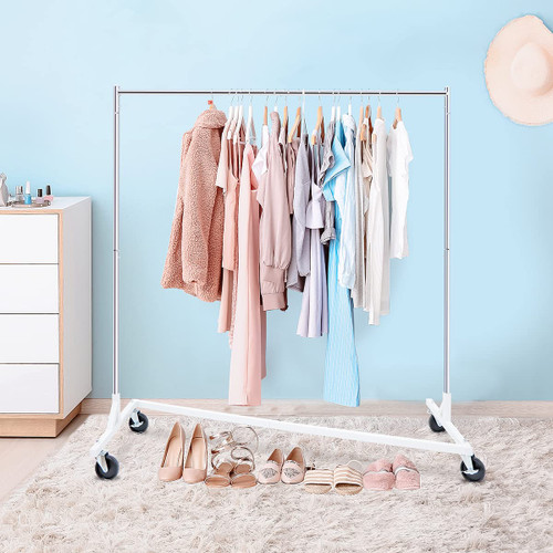 ZenStyle Clothes Rack Z Base Clothing Garment Rack on Wheels Commercial Heavy Duty Rolling Clothing Coat Rack Holder, Holds up to 220 lbs ZenStyle Clothes Rack Z Base Clothing Garment Rack on Wheels Commercial Heavy Duty Rolling Clothing Coat Rack Holder, Holds up to 220 lbs