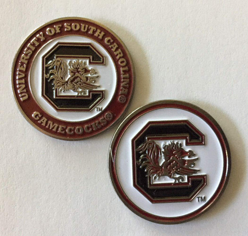 University of South Carolina Gamecocks Double Sided Golf Ball Marker