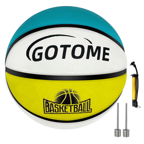 JOINOW Basketball Size 5(27.5"),Indoor Outdoor Rubber Basketballs for Play Games Training Park Beach Pool Backyard,Basketball Gift for Beginner