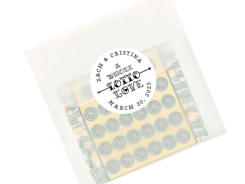 Personalized Lottery Ticket Holders for Wedding or Party Favors - Set of 20, Whole Lotto Love