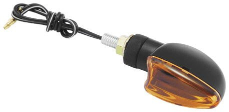 Bikemaster Universal Ultra Small Mini Stalk Turn Signals - Black/Amber