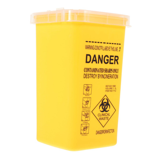 Gatuida Sharps Plastic Bucket Needle Disposal Containers 2 Gallon Container with Lid Needle Sharps Container Small Sharps Container Trashcan Multipurpose Travel Pp Plastic Barrel