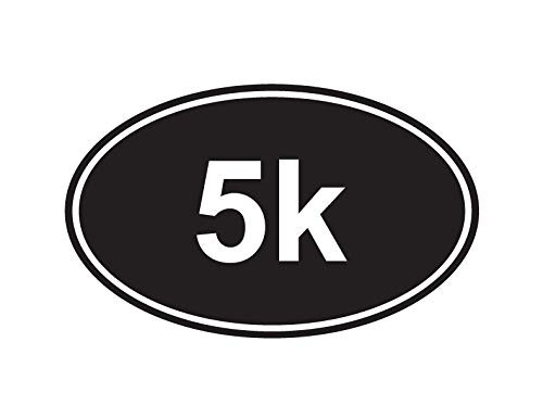 CRDesign 5K Running Euro Oval 3 Mile Run Decal Sticker for Car Truck SUV Notebook Bumper Window (Black)
