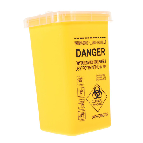 Healeved Waste Sharps Container Needle Sharps Container Small Sharps Container Needle Disposal Containers 2 Gallon Container with Lid Trashcan Pp Disposable Travel Small Container