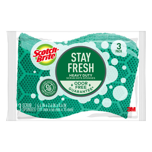 Scotch-Brite Scrub Dots Heavy Duty Scrub Sponge, 3 Scrub Sponges