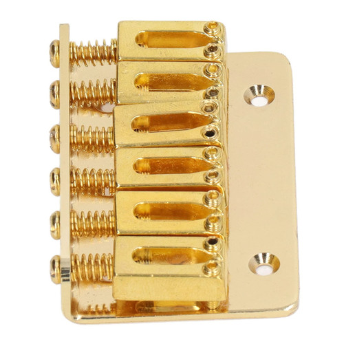 Guitar Saddle BridgeGuitar Fixed Saddle Bridge SetGuitar Hardtail Saddle Bridge, 6 String Guitar Fixed Saddle Bridge Hardtail Top Loader Iron Electric Guitar Saddle Bridge (Gold)