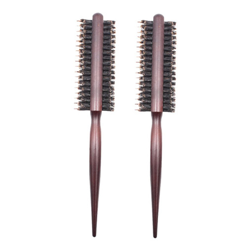 FOMIYES 2pcs comb round roller hair brush detangling hair brush hair massage brush Curling Round Hairbrush round hair brush Pig Bristle Hair Brush fluffy lotus tree bristle brush women's