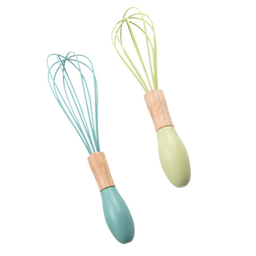 Cabilock 2pcs Sauce Stirrer Balloon Whisk Nonstick Whisk Silicone Hand Mixer Beaters Egg Beater Egg Blender Egg Stirrer Egg Whisk Kitchen Egg Mixer Utensils Hand Crank Wooden To Rotate