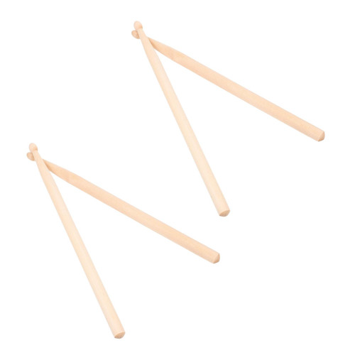 2 Pairs Children's Drumsticks Beginner Drum Sticks Wood Tip Drumsticks Standard Drumsticks Mallet Kids Musical Instruments Percussion Instrument Stick Drum Set Maple Wooden Toddler