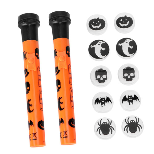 NOLITOY 2 Sets Flashlight Halloween Flashlight Projector Gift Haunted House Flashlight Halloween Halloween lamp Flashlight Pumpkin Pumpkin Ghost Pattern Flashlight Decorate