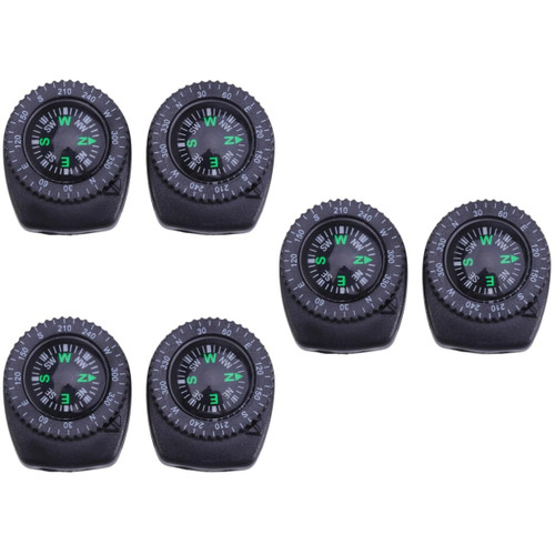 Unomor 6 Pcs Direction Pocket Compass Camping Compass Hiking Compass Dial Compass for Watch Strap Adventure Compass Watch Band Compass Wristband Compass Outdoor Pocket Watch