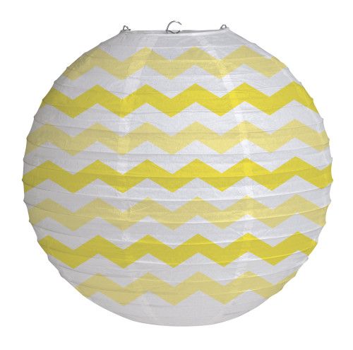 Creative Converting Round Lantern, 12", Chevron Mimosa