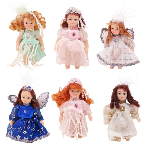 9cm Mini Dressed Porcelain Doll - White Dress - Collectors Item (MI49A)