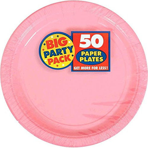 Amscan Amscan New Pink Big Party Pack Dinner Plates (50 Count), 1, pink