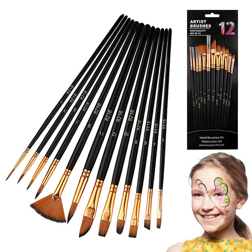 Acrylic Paint Brush Set Watercolor Brushes Painting Brush Nylon Hair Brushes Artist Paintbrushes Drawing Arts Crafts Supplies for Acrylic Oil Watercolor, Face Nail Art, Rock Painting Acrylic Paint Brush Set Watercolor Brushes Painting Brush Nylon Hair Brushes Artist Paintbrushes Drawing Arts Crafts Supplies for Acrylic Oil Watercolor, Face Nail Art, Rock Painting