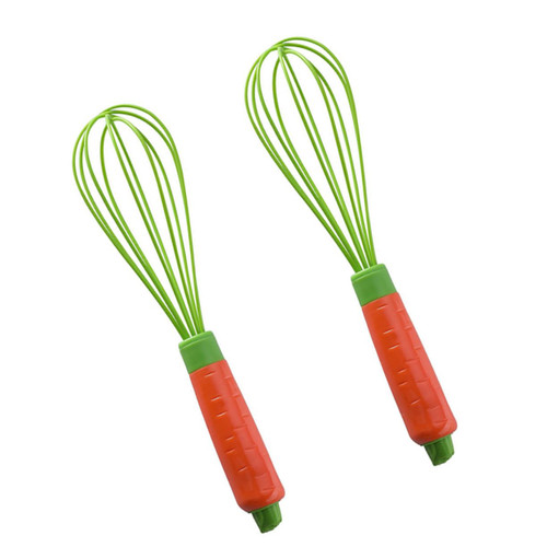 BESTOYARD 2pcs Faucet Whisk Silicone Whisk Beaters for Hand Mixer Whisk for Blending Carrot Shaped Kitchen Appliances Manual Blender Matches in Glass Bottle Utensils Egg Baking Tools