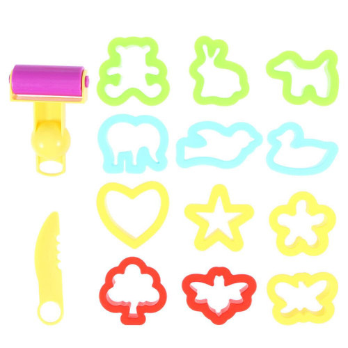 ibasenice 28 Pcs Dough Tools Set for, Various Plastic Animal Molds, Rolling Pins, for Creative Dough Cutting